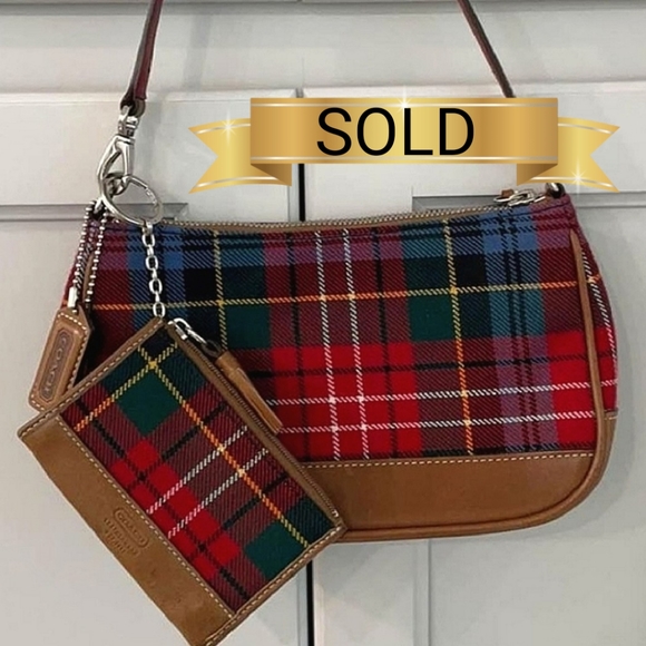 Coach Handbags - Coach Vintage Tartan Plaid 100% Wool Purse
